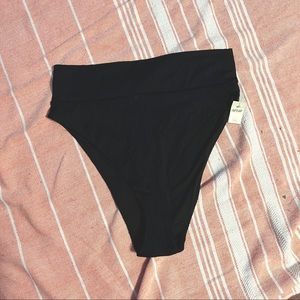 Aerie High Waist, High Cut Ribbed Bikini Bottoms